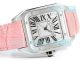 Swiss Replica Cartier 2824 Santos Pink Leather Bracelet 100th Anniversary Ladies Watch (3)_th.jpg
